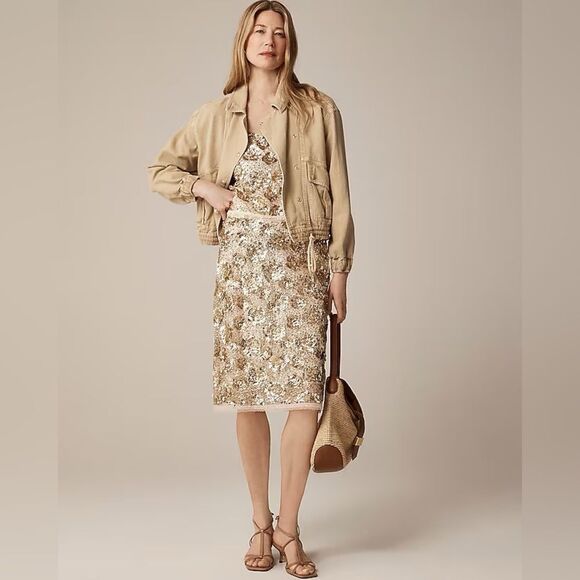 NWT J CREW Collection sequin-embellished slip skirt - Picture 2 of 8